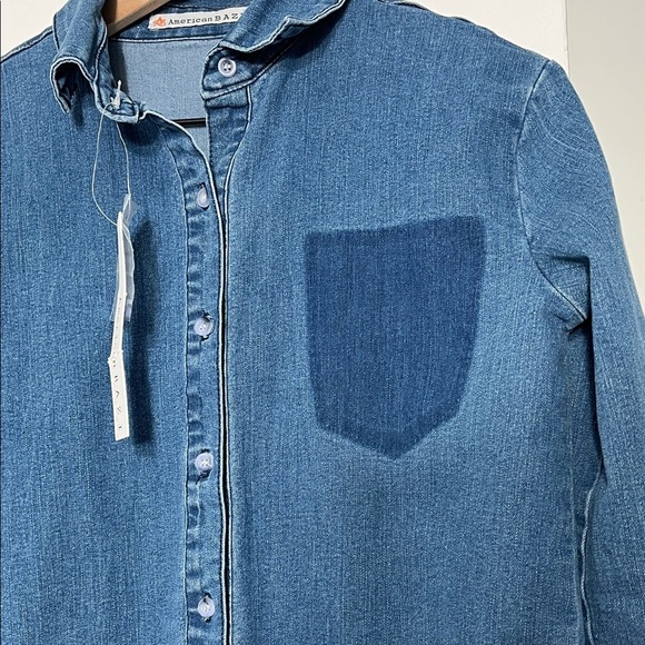 American Bazi Blue Denim Shirt Jacket - Picture 7 of 10